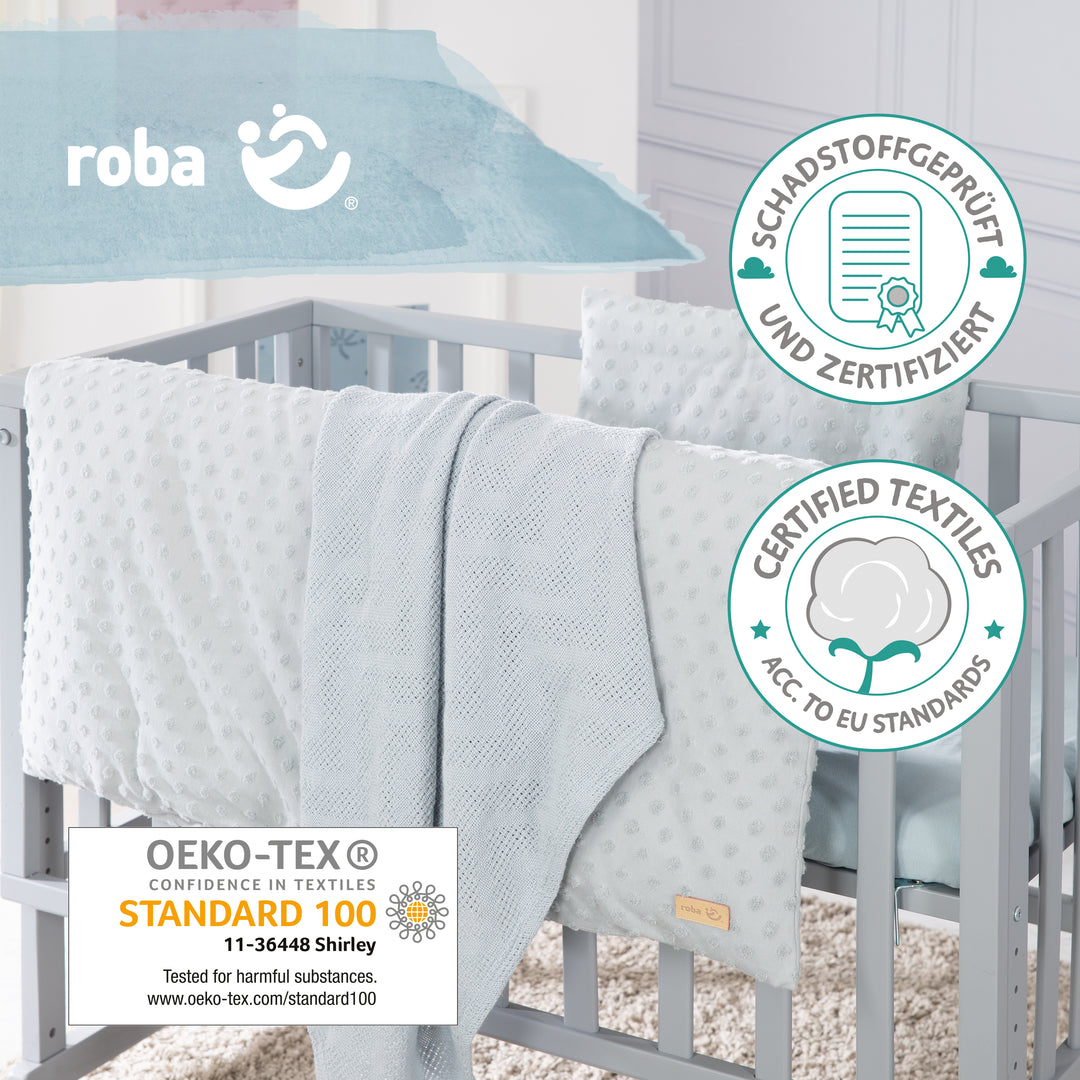 Coffret cadeau pour bébé 'Lil Planet' - 3 pcs - Coton biologique certfié GOTS - Bleu clair / Ciel