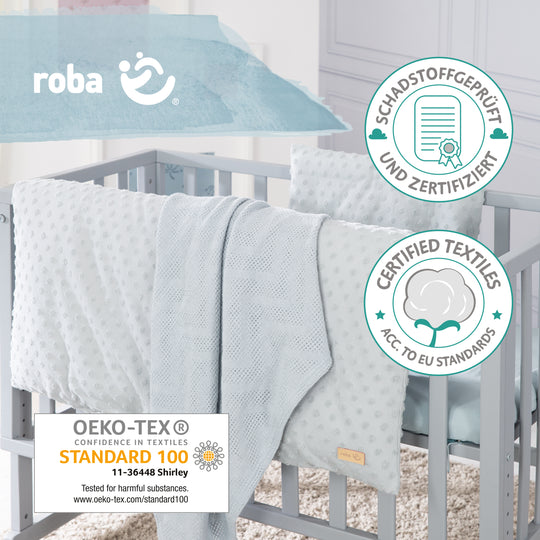 Coffret cadeau pour bébé 'Lil Planet' - 3 pcs - Coton biologique certfié GOTS - Bleu clair / Ciel
