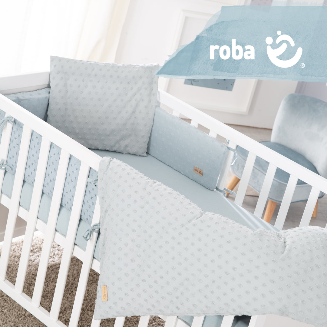 Set regalo biologico 'Lil Planet' azzurro / cielo, biancheria da letto bio, lenzuola con angoli e nido, GOTS