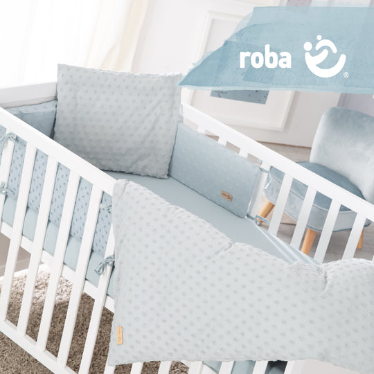 Set regalo biologico 'Lil Planet' azzurro / cielo, biancheria da letto bio, lenzuola con angoli e nido, GOTS