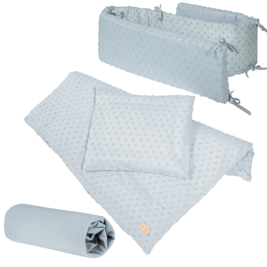 Set regalo biologico 'Lil Planet' azzurro / cielo, biancheria da letto bio, lenzuola con angoli e nido, GOTS