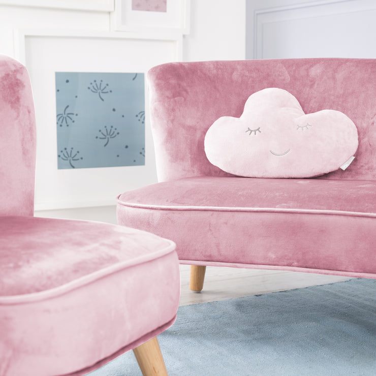 Ensemble "Lil Sofa" incl. un canapé, un fauteuil et un coussin décoratif en forme de nuage, rose/mauve