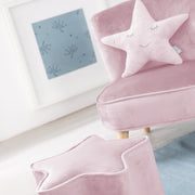 Ensemble "Lil Sofa" incl. un fauteuil, un tabouret et un coussin décoratif en forme d'étoile, rose/mauve