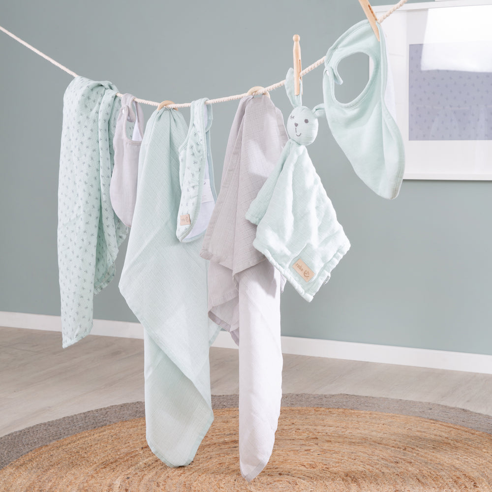 Set cadeau essentiels pour bébé 'Lil Planet' - Coton biologique certifié GOTS - Vert givré