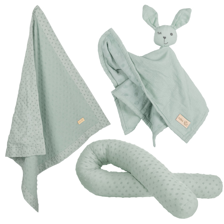 Organic Baby Gift Set 'Lil Planet' - Cuddle & Play - 3 pieces - Frosty Green