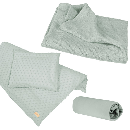 Coffret cadeau pour bébé 'Lil Planet' - 3 pcs - Coton biologique certfié GOTS - Vert givré