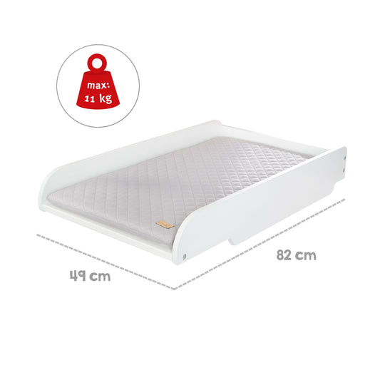 Plan à langer + Matelas 'roba Style' - Á poser sur lits bébé - Blanc / Taupe