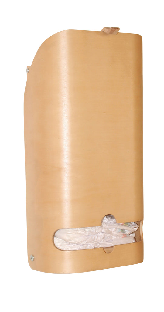 Diaper Dispenser, Wall-Mounted, Diaper & Toy Organizer, in Natural Wood