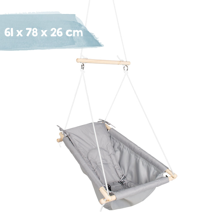 Hanging seat 'taupe', adjustable from swing lounger to swing seat, from birth to approx. 6 years / 30kg