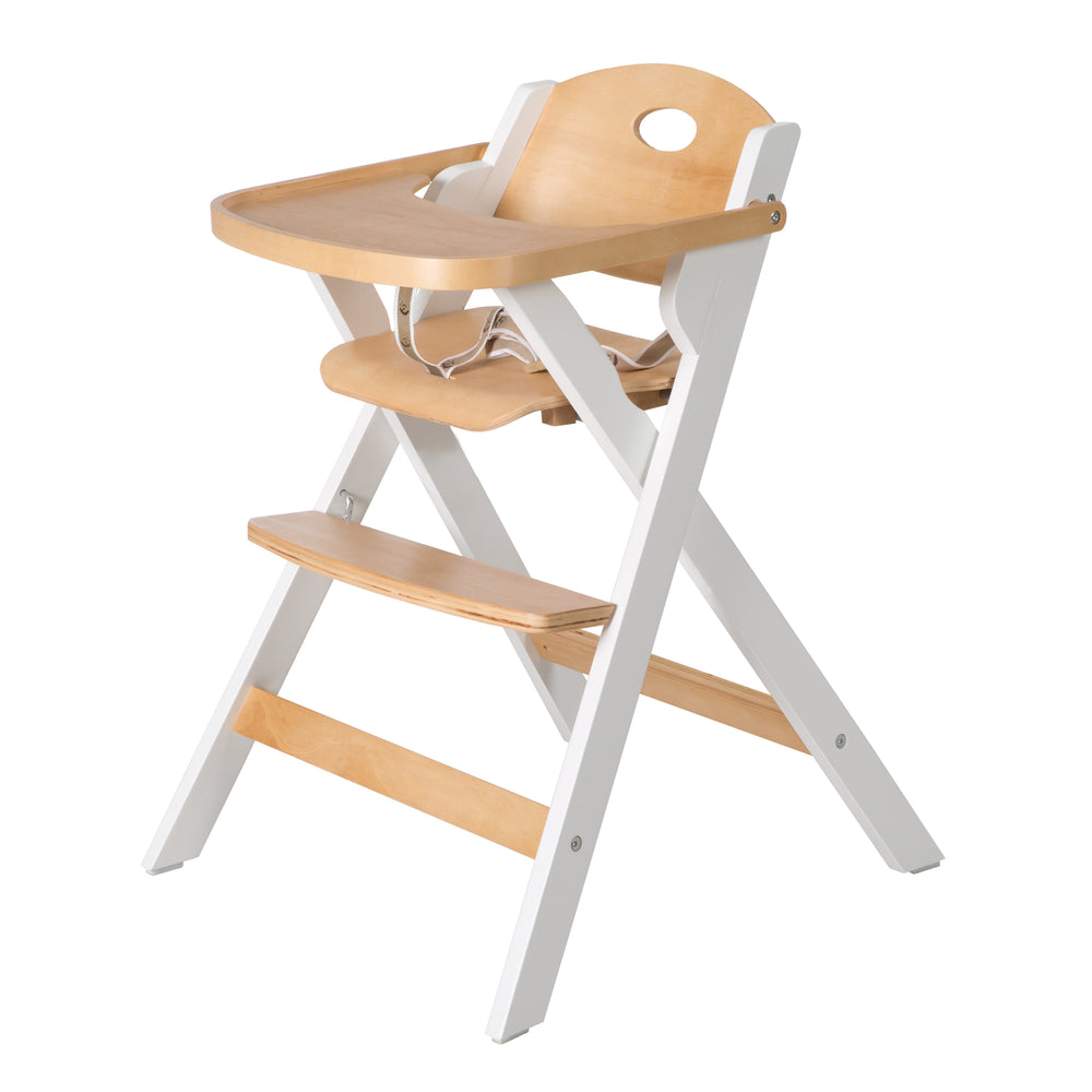 Trona plegable 'Fold Up Smart' - ahorra espacio y plegable, trona para bebés y niños, madera natural/blanca