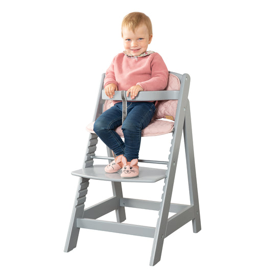 Chaise haute évolutive 'Sit Up III' en bois - Qui grandit avec l'enfant jusqu’à chaise jeune - Taupe
