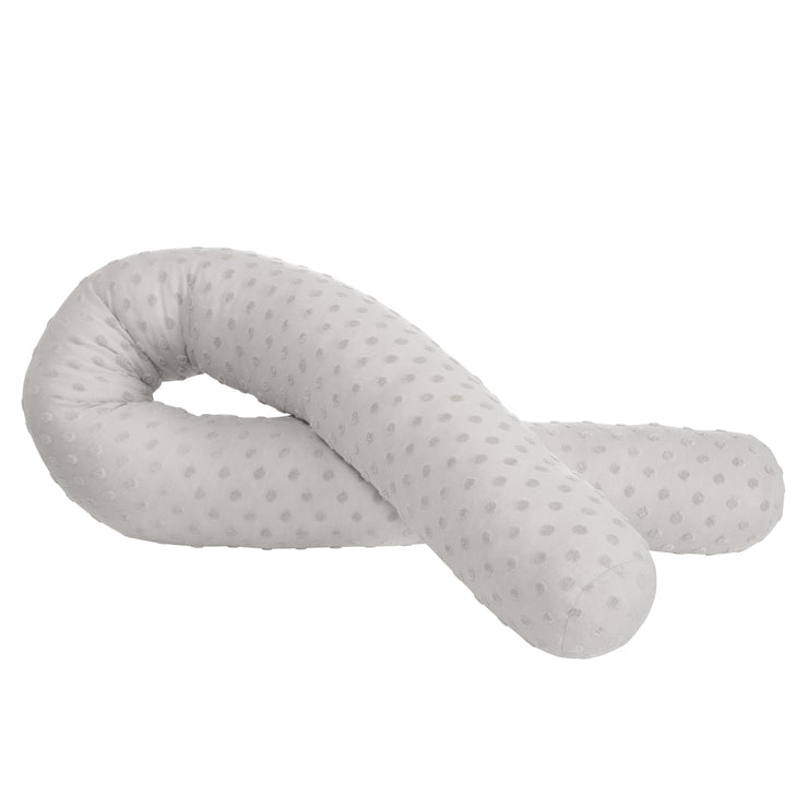Organic bed snake 'Lil Planet', organic cotton, 170 cm long, Ø 12 cm, silver-gray