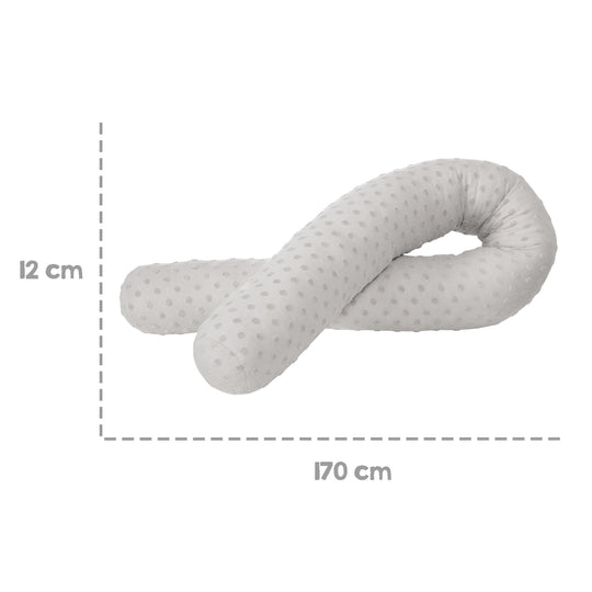 Tour de lit en forme de serpent 'Lil Planet' - Coton biologique certifié - 170 cm - Gris argenté