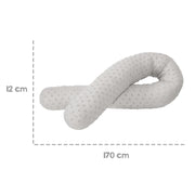 Organic bed snake 'Lil Planet', organic cotton, 170 cm long, Ø 12 cm, silver-gray