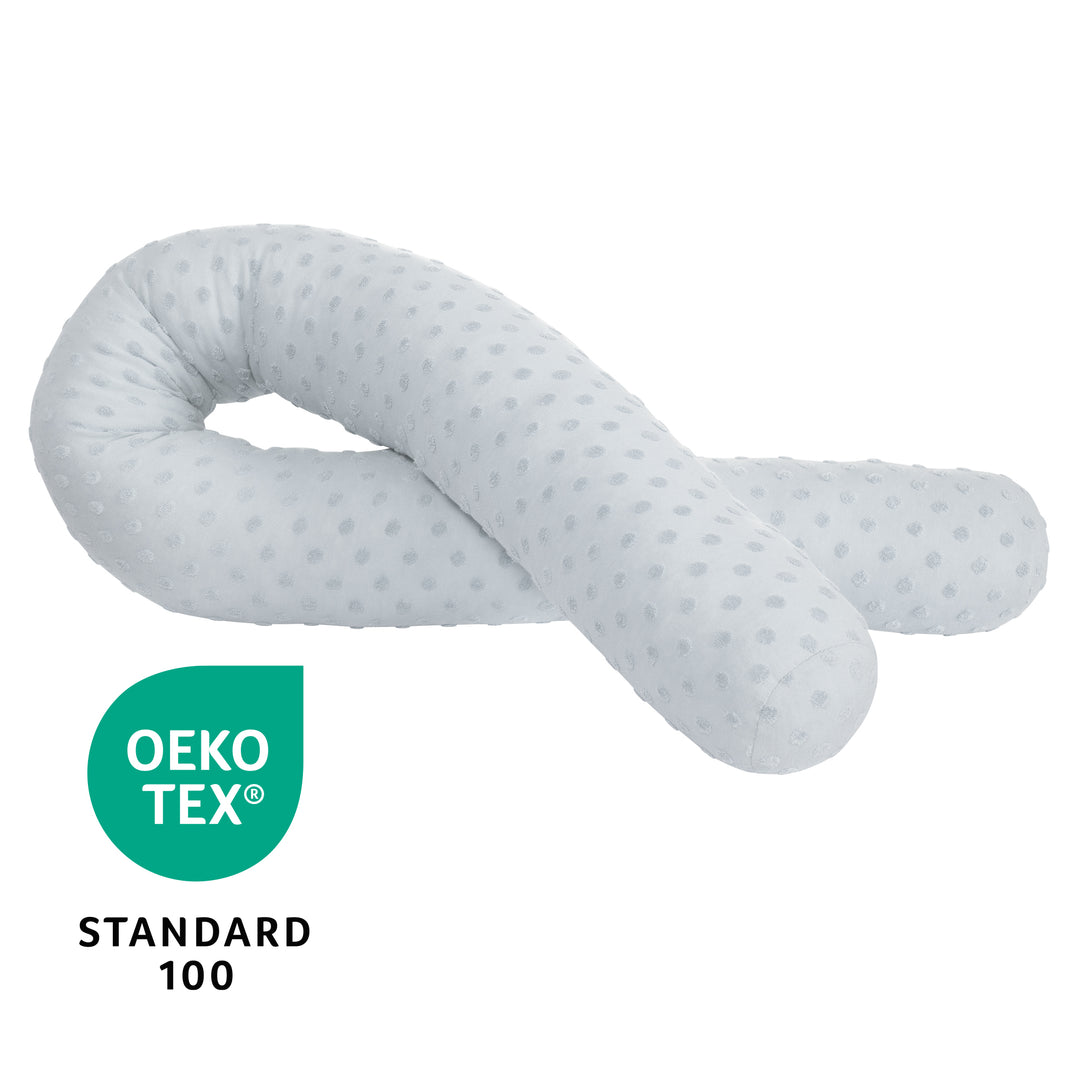 Tour de lit en forme de serpent 'Lil Planet' - Coton biologique certifié - 170 cm - Bleu clair