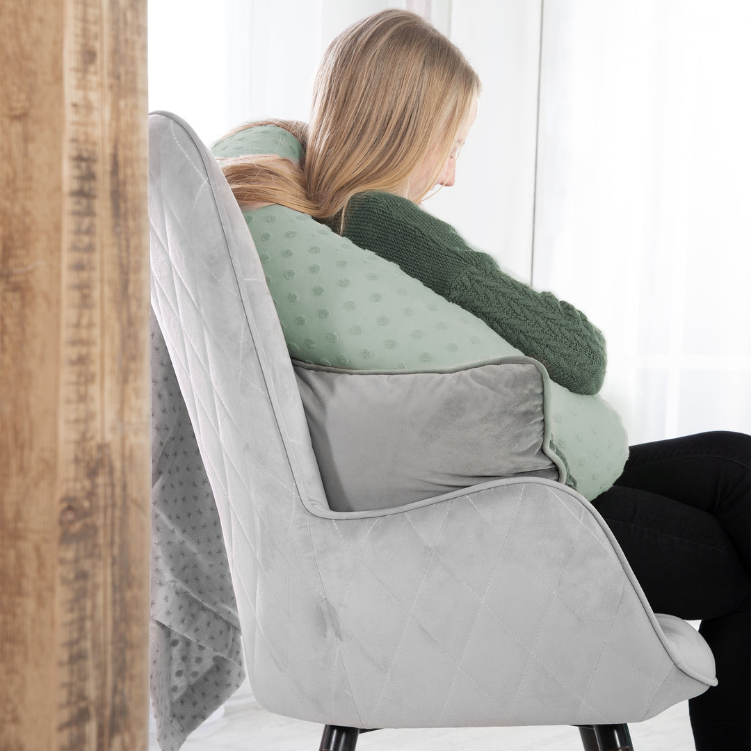 Cojín de cuna 'Lil Planet', algodón orgánico, 170 cm, Ø 12 cm, verde helado