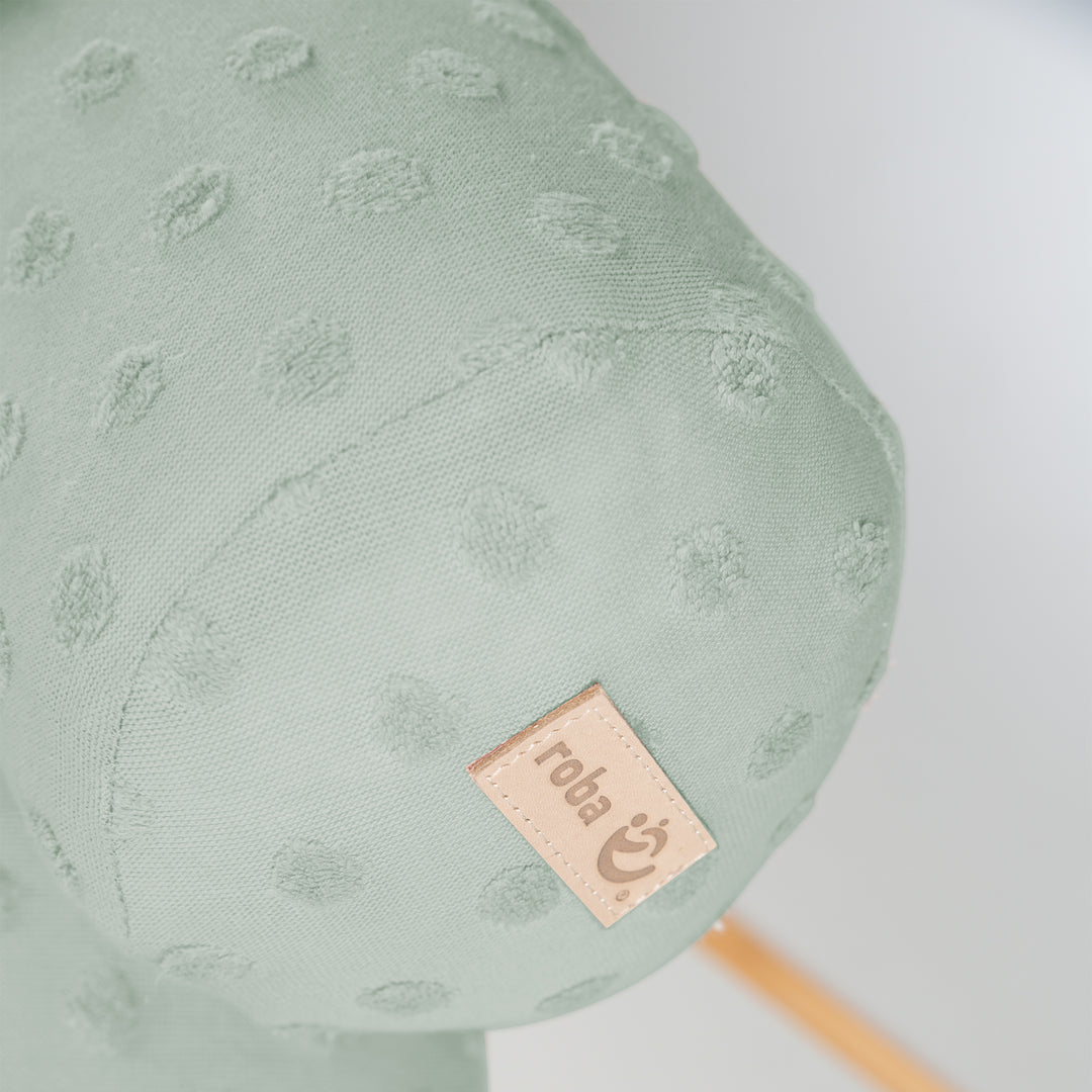 Cojín de cuna 'Lil Planet', algodón orgánico, 170 cm, Ø 12 cm, verde helado