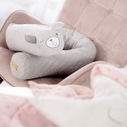 Letto a serpente "roba Style", bordo del letto per bambini con faccia da orso "Sammy", grigio, 170 cm