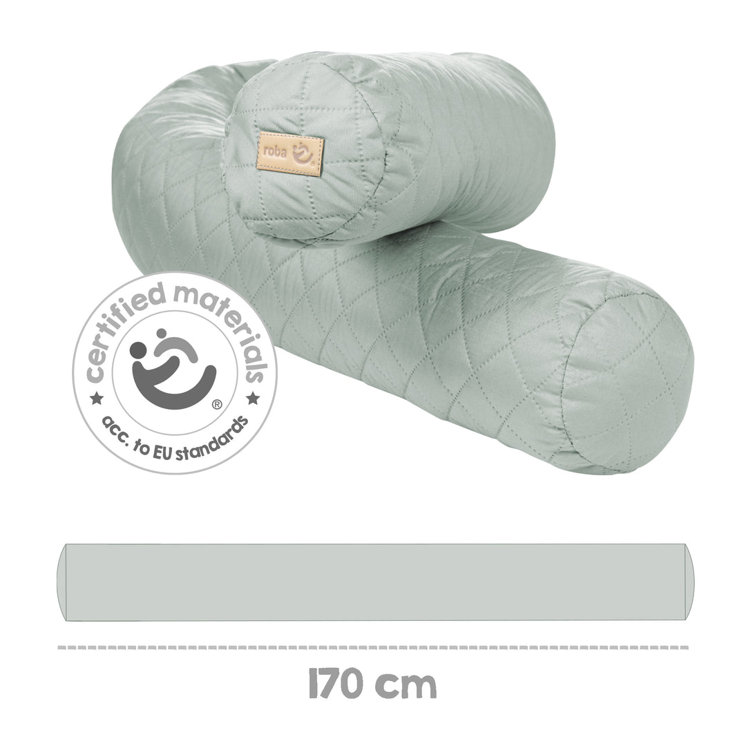 Bed Bumper 'roba Style', Baby Bed Surround, Frosty Green, 170 cm