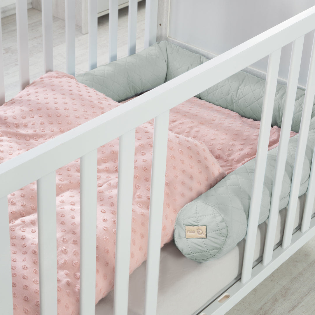 Bed Bumper 'roba Style', Baby Bed Surround, Frosty Green, 170 cm