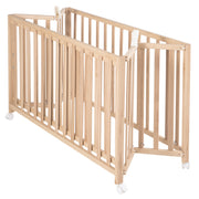 Foldable Cot 'Fold Up' 60 x 120 cm - Organic Beech - Height Adjustable with Castors