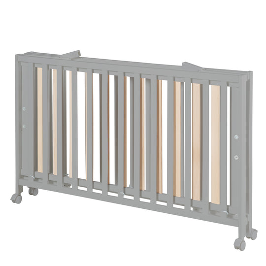 Lit bébé pliable 'Fold Up' 60 x 120 cm - Hauteur réglage - Roulettes mobiles - Taupe