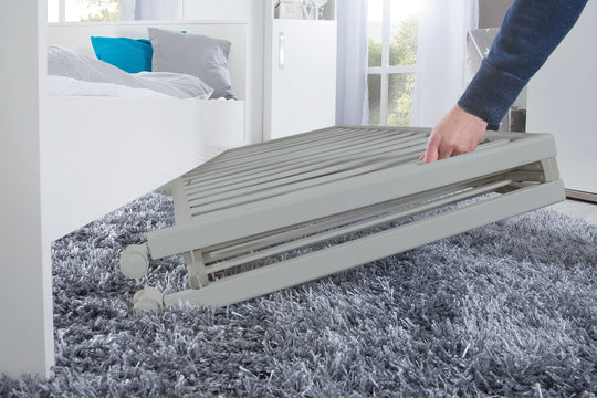 Lit bébé pliable 'Fold Up' 60 x 120 cm - Hauteur réglage - Roulettes mobiles - Taupe