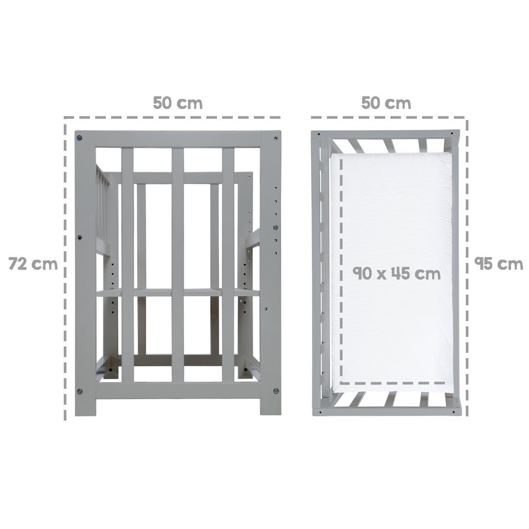 Berceau cododo 'Sternenzauber' 4 en 1, lit bébé, berceau et banc enfant, taupe