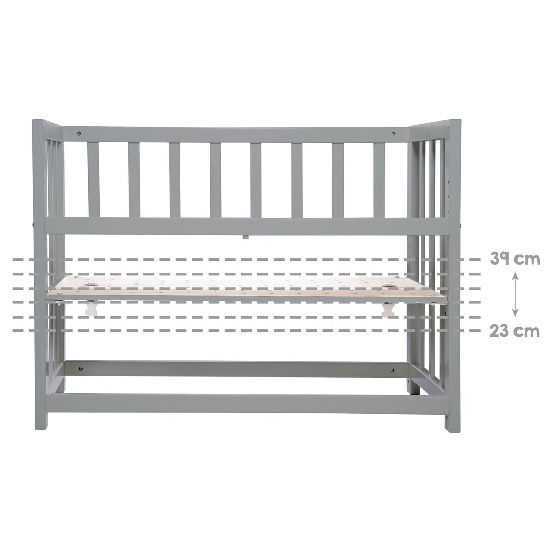 Berceau cododo 'Sternenzauber' 4 en 1, lit bébé, berceau et banc enfant, taupe