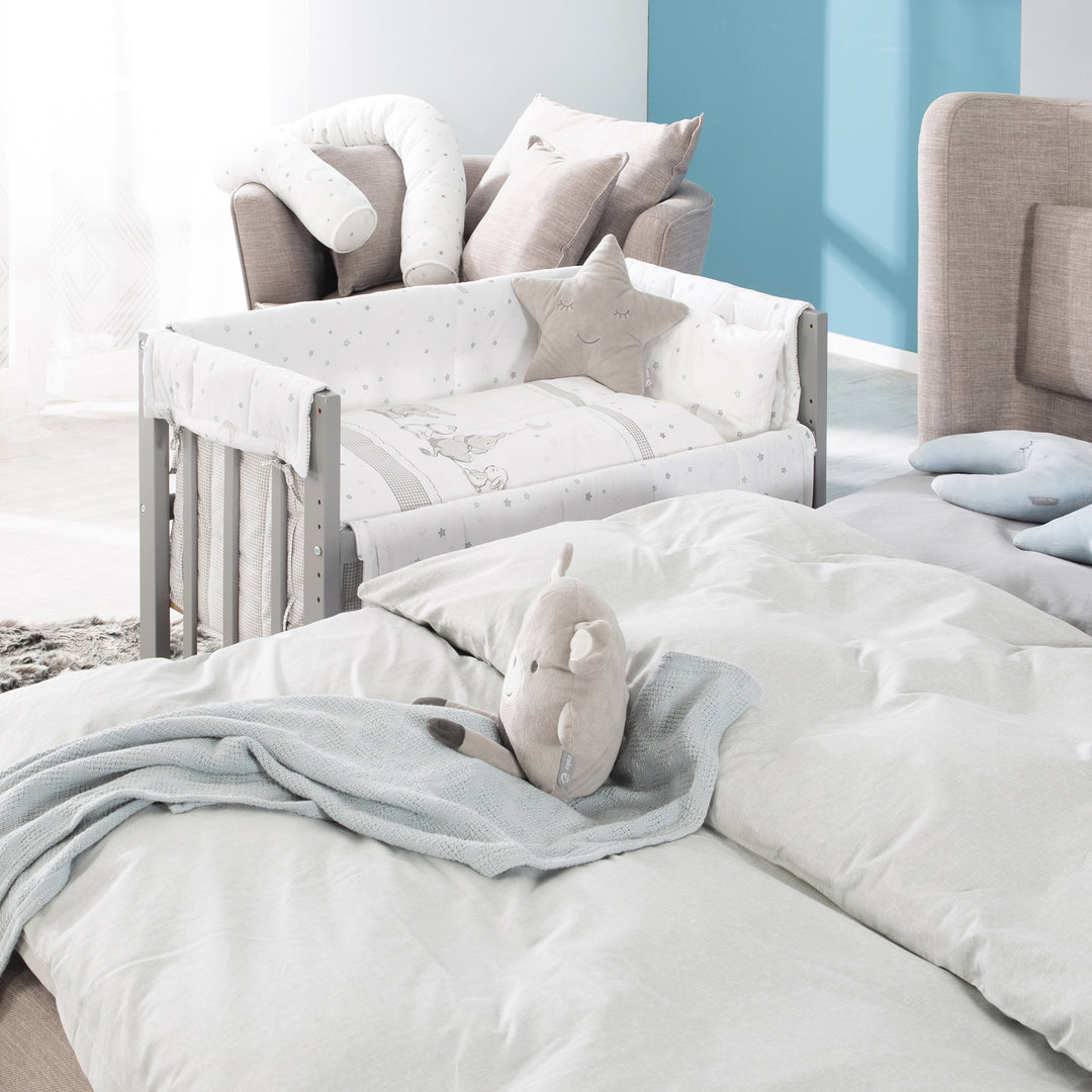 Berceau cododo 'Sternenzauber' 4 en 1, lit bébé, berceau et banc enfant, taupe