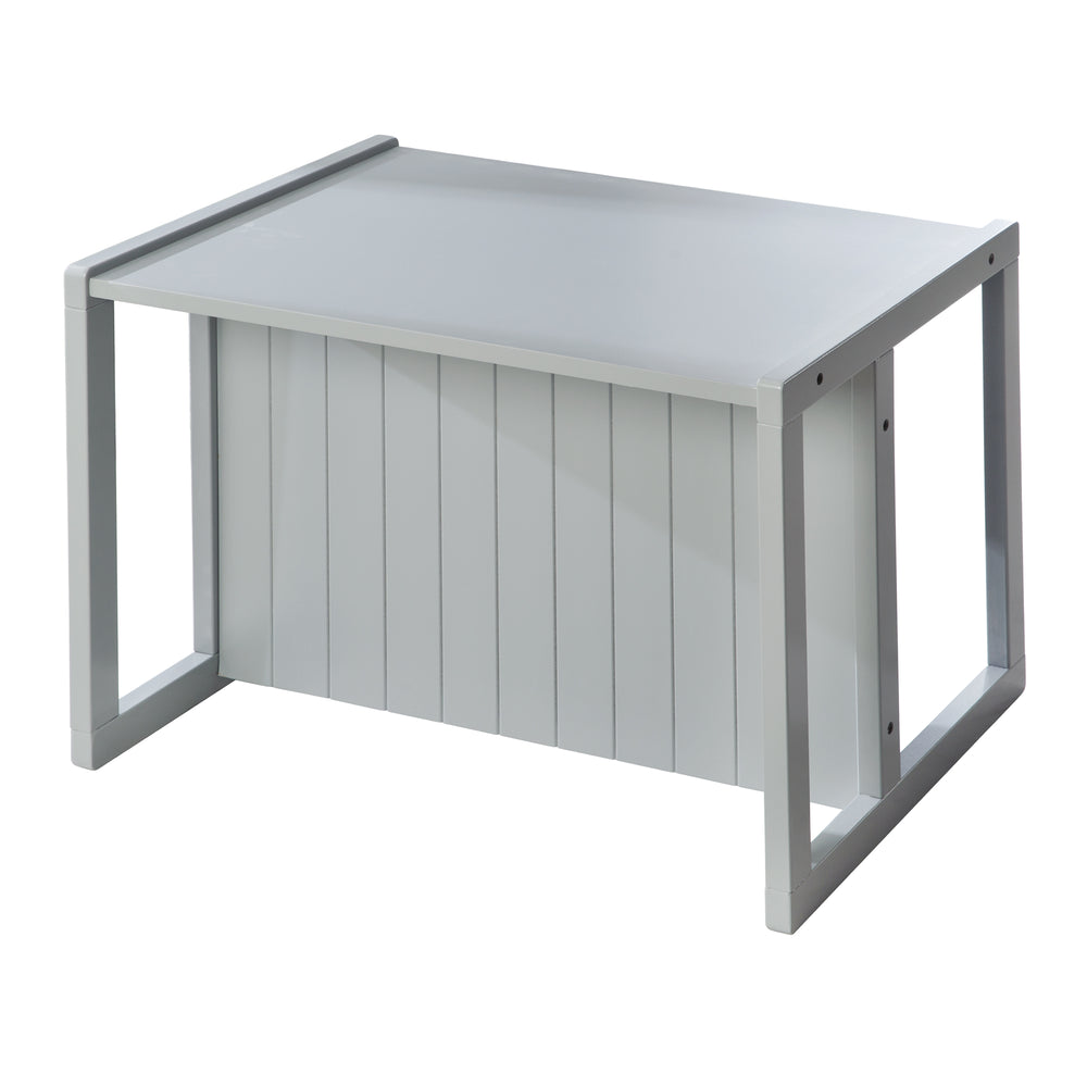 Banquette au style maison de campagne - Transformable en 2 hauteurs d'assise - Gris
