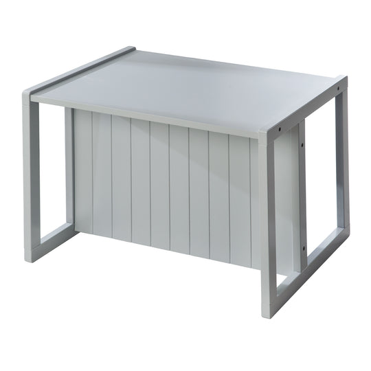 Banco de estilo rústico - Convertible en mesa infantil o banco con dos alturas ajustables - Gris
