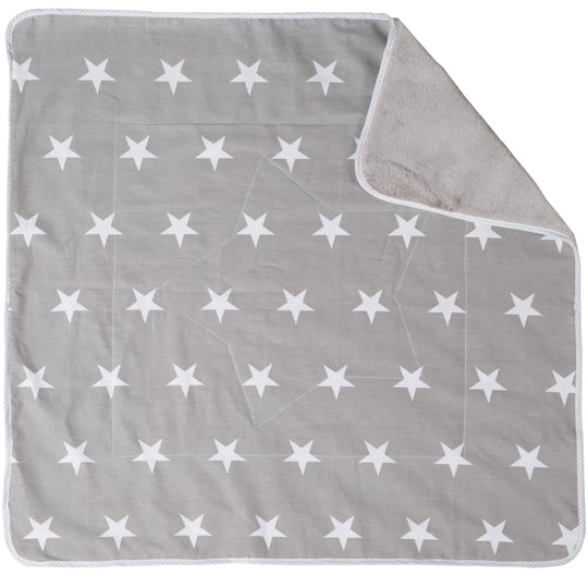 Couverture de bébé 'Little Stars', 2 faces : 1x très doux, chaud et douillet, 1x 100% coton