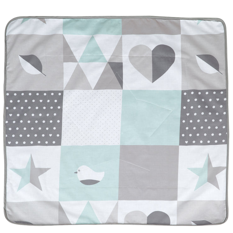 Baby blanket 'Happy Patch', 2 sides: 1x super soft, warm & fluffy, 1x 100% cotton