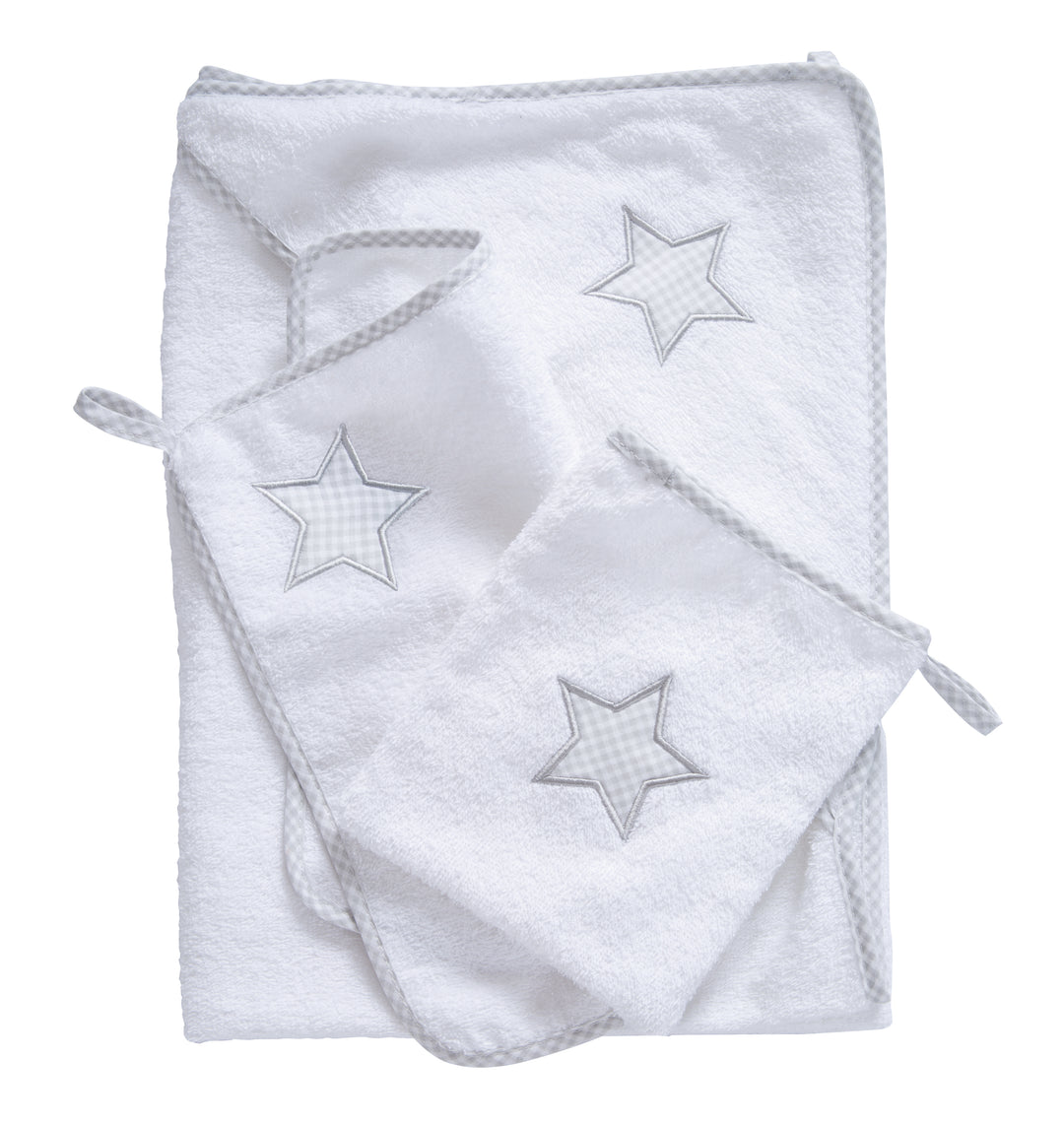 Handtuch Set 'Little Stars', 3-tlg, Frottee, Kapuzenhandtuch, Handtuch 30 x 30 cm, Waschlappen