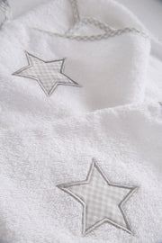 Juego de toallas 'Pequeñas estrellas', 3 piezas, felpa, toalla con capucha, toalla 30 x 30 cm, paño