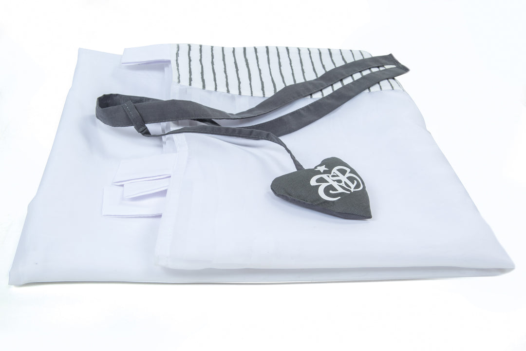 Curtain Set 'Rock Star Baby 3', 2-Piece, Curtain Set, Gray Stripes, Baby & Children's Room Decor