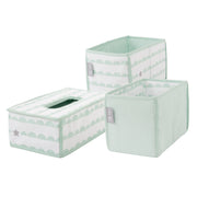 Set organizer per la cura "Happy Cloud", 3 pezzi, 2 scatole per pannolini e accessori, 1 scatola per salviette umidificate, menta