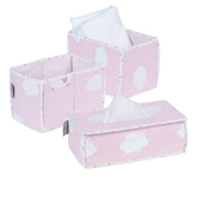 Juego de organizador de cuidados 'Little Cloud Pink', 3 piezas, 2 cajas para pañales y accesorios, 1 caja para toallitas húmedas