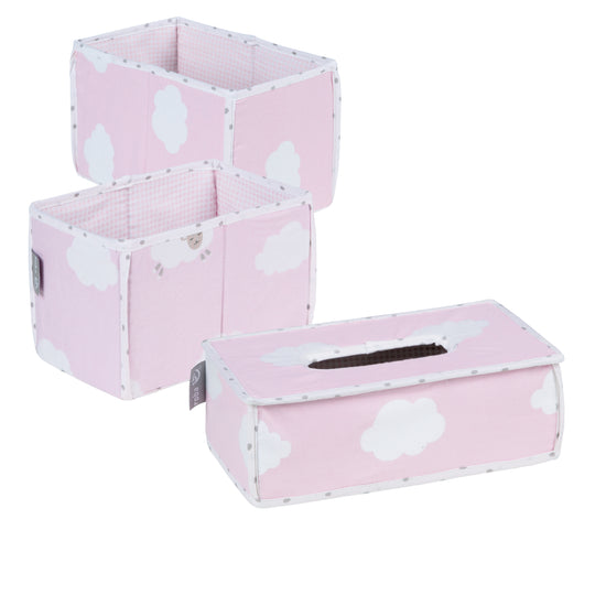 Set d'organisation des soins 'Kleine Wolke rosa', 2 boîtes de couches, 1 boîte de lingettes humides
