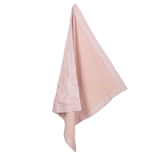 Couverture bio 'Lil Planet' 80 x 80 cm - Pois éponge - Coton biologique GOTS - Rose