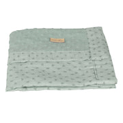 Organic Blanket 'Lil Planet' frosty green, Terry Dots, organic cotton, GOTS certified, 80 x 80 cm