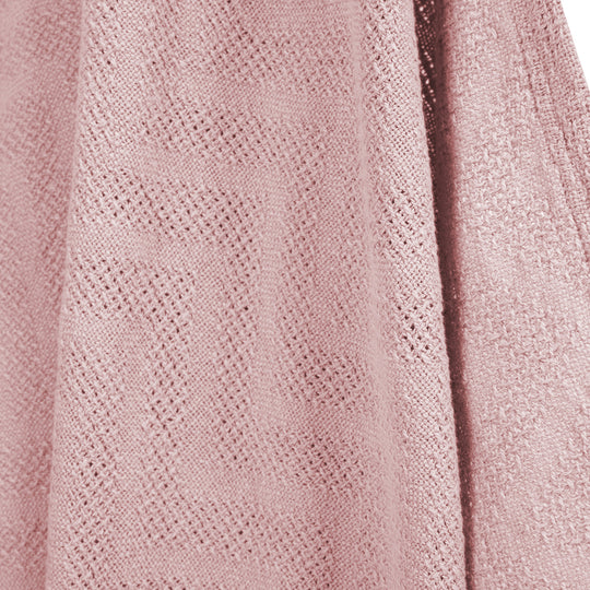 Couverture bébé 'Lil Planet' 80 x 80 cm - Aspect tricoté - Coton biologique GOTS - Rose