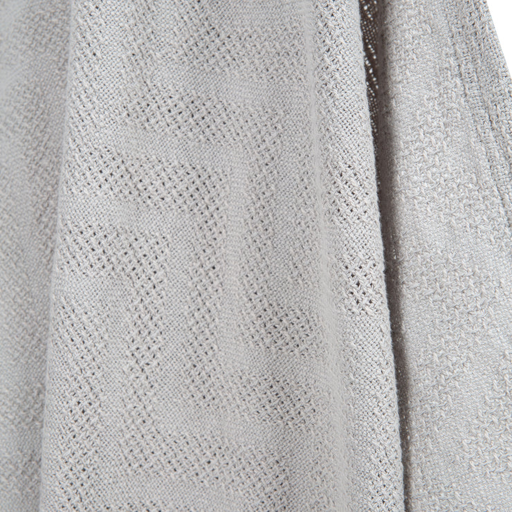 Couverture bio "Lil Planet", gris argenté, aspect tricoté, coton bio, certifié GOTS, 80 x 80 cm