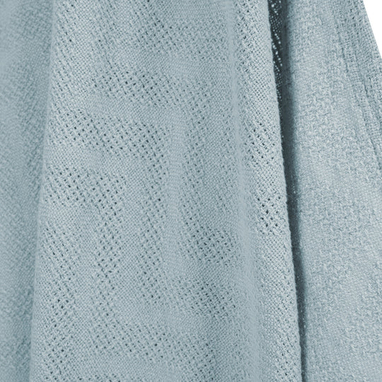 Couverture bébé 'Lil Planet' 80 x 80 cm - Aspect tricoté - Coton biologique GOTS - Bleu clair