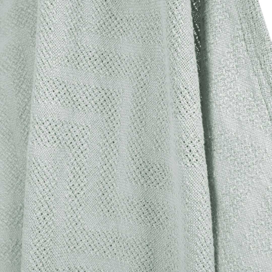Couverture bébé 'Lil Planet' 80 x 80 cm - Aspect tricoté - Coton biologique GOTS - Vert givré