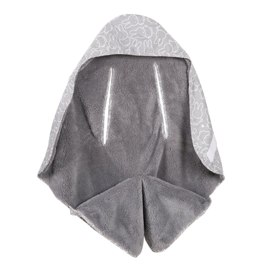 Baby Wrap Blanket 'miffy®' with Slots for Harnesses for All Car Seats & Strollers, Grey