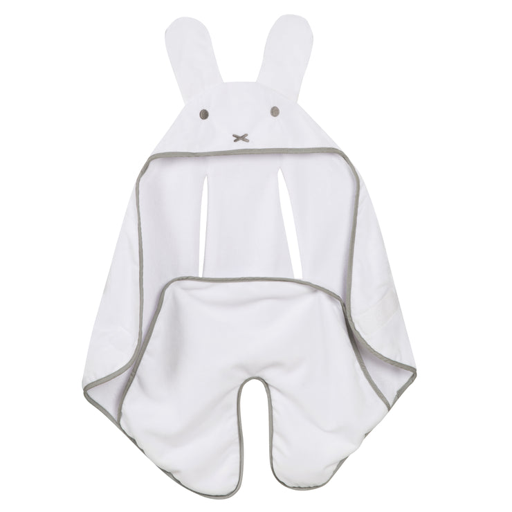 Baby-Einschlagdecke 'miffy®' mit Schlitzen für Gurte für alle Autositze & Kinderwagen, Weiß