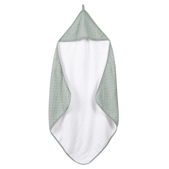 Toalla con capucha orgánica 'Lil Planet' frosty green, muselina, algodón orgánico, GOTS, 80 x 80 cm