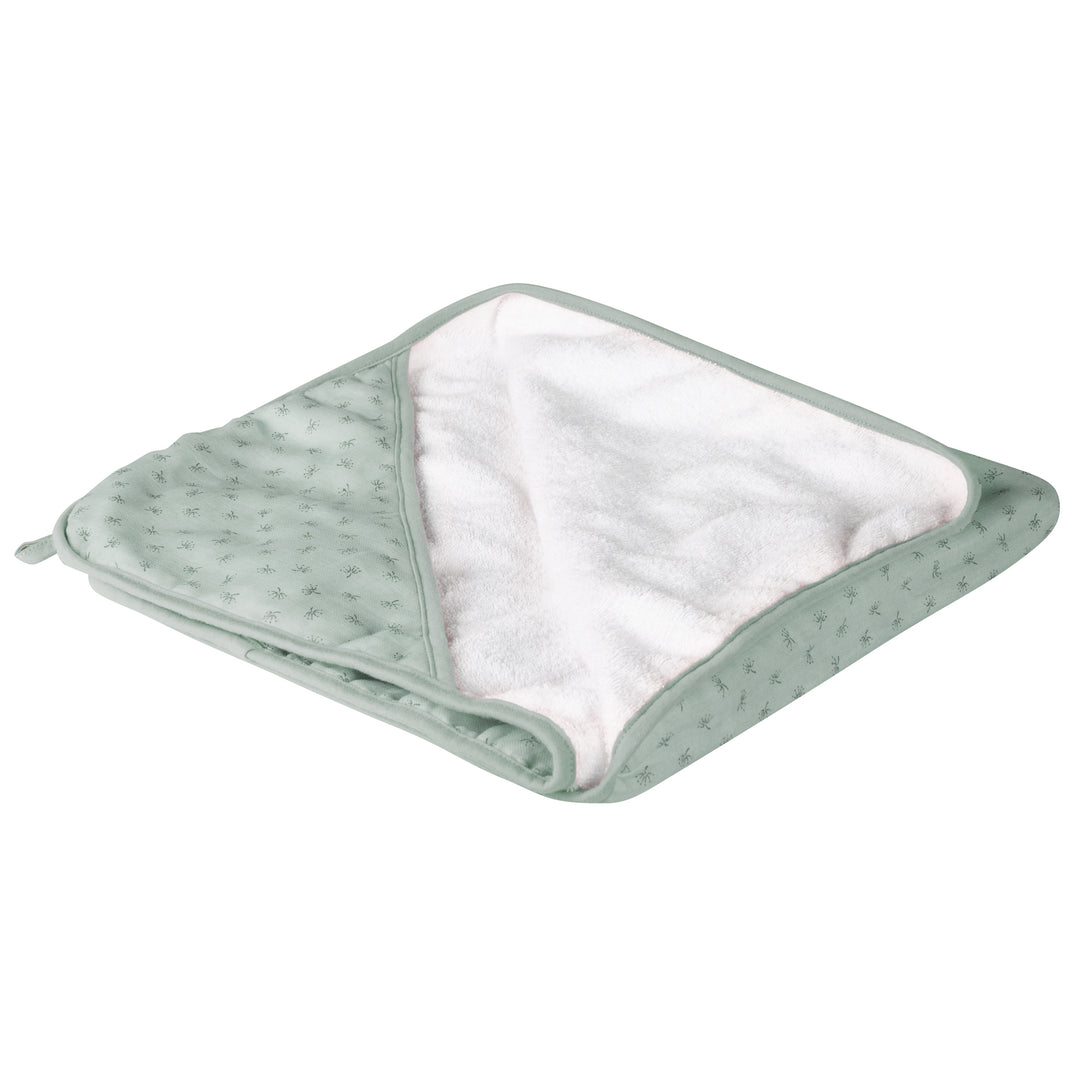 Toalla con capucha orgánica 'Lil Planet' frosty green, muselina, algodón orgánico, GOTS, 80 x 80 cm